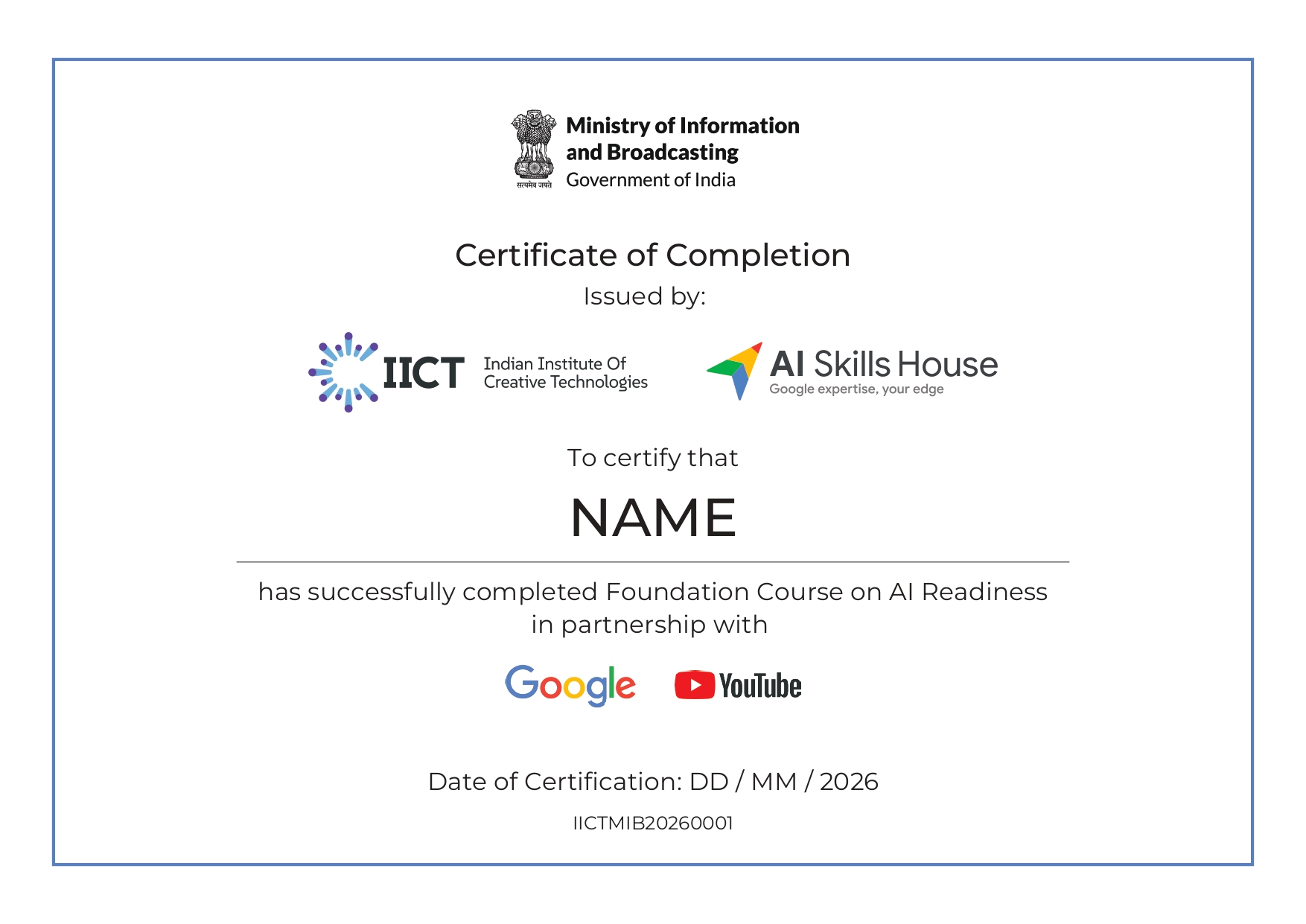 Certificate of Completion